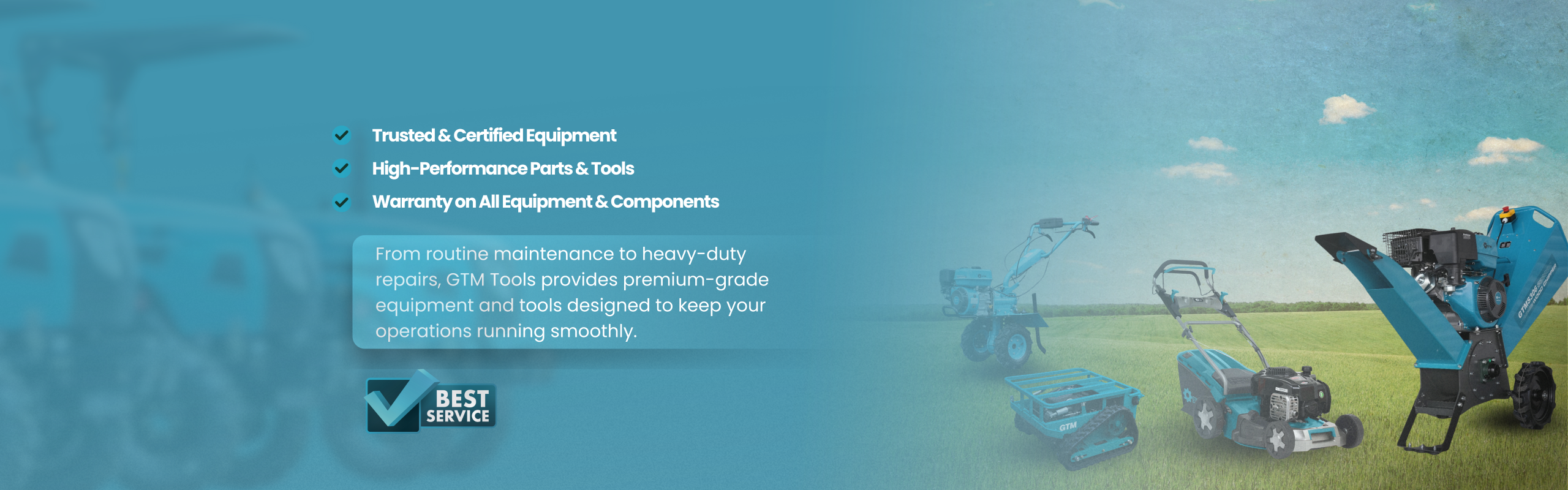 GTM Tools USA | Lawn & Garden, Woodworking Machinery, Mini Loaders, Generators & More