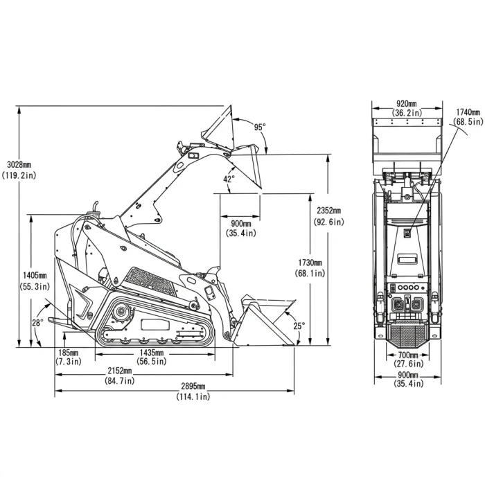 Skid loader GTM x DERETTE V1000 Kubota